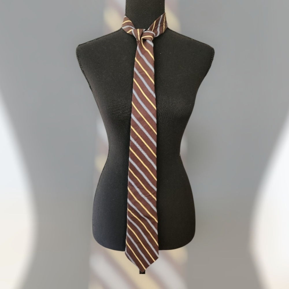 Phillipe Longet Vintage Men's Striped Silk Tie